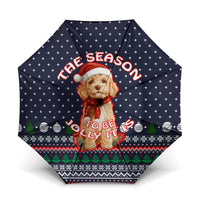 The Season To Be Jolly Goldendoodle Christmas Umbrella Xmas Holiday Patterns - Wonder Print Shop