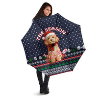 The Season To Be Jolly Goldendoodle Christmas Umbrella Xmas Holiday Patterns - Wonder Print Shop