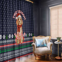 The Season To Be Jolly Goldendoodle Christmas Window Curtain Xmas Holiday Patterns - Wonder Print Shop