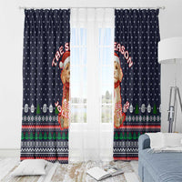 The Season To Be Jolly Goldendoodle Christmas Window Curtain Xmas Holiday Patterns - Wonder Print Shop