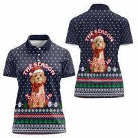 The Season To Be Jolly Goldendoodle Christmas Women Polo Shirt Xmas Holiday Patterns - Wonder Print Shop