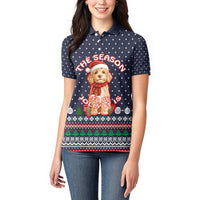 The Season To Be Jolly Goldendoodle Christmas Women Polo Shirt Xmas Holiday Patterns - Wonder Print Shop