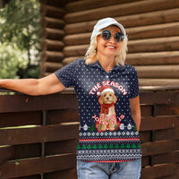 The Season To Be Jolly Goldendoodle Christmas Women Polo Shirt Xmas Holiday Patterns - Wonder Print Shop