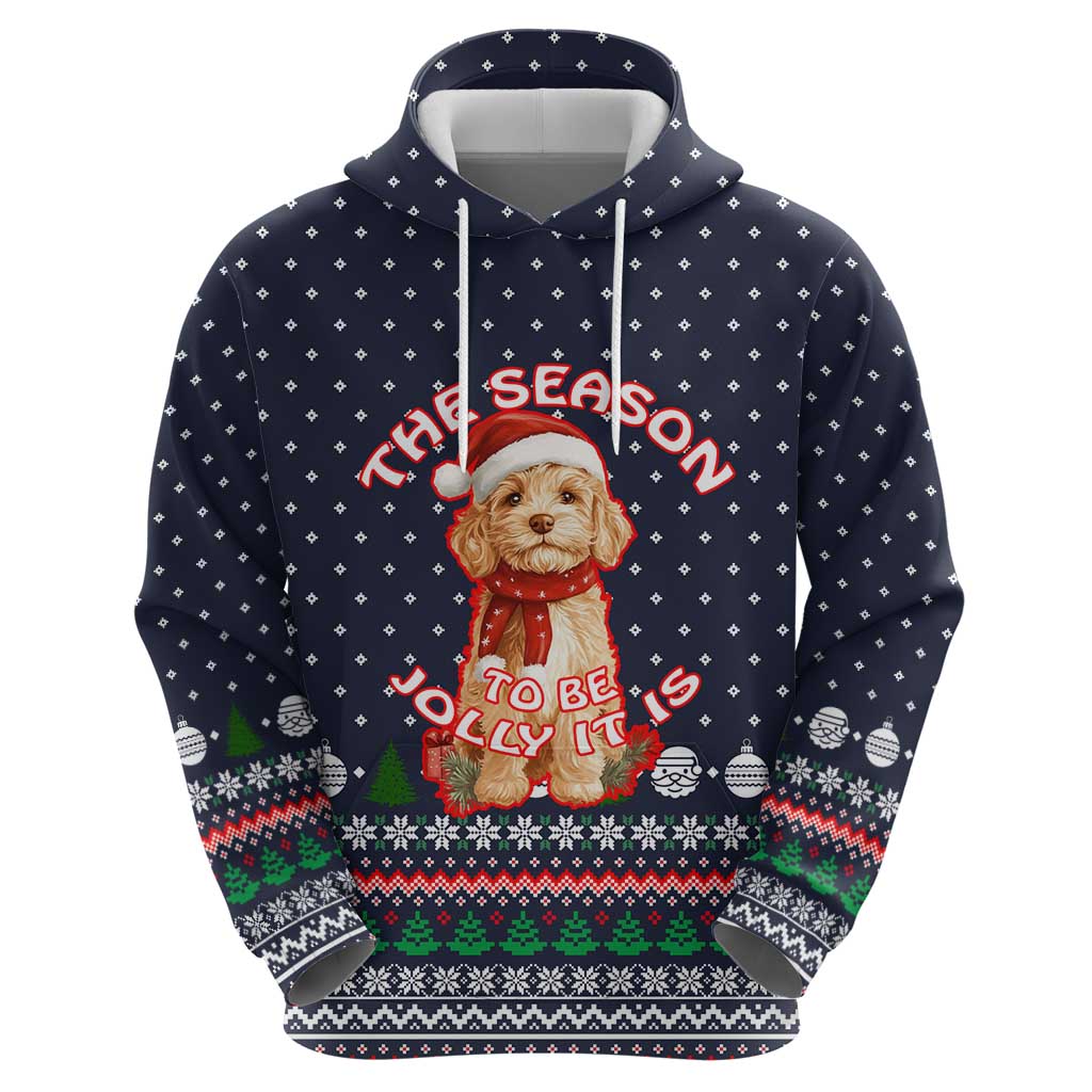 The Season To Be Jolly Goldendoodle Christmas Zip Hoodie Xmas Holiday Patterns - Wonder Print Shop