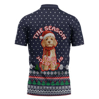 The Season To Be Jolly Goldendoodle Christmas Zipper Polo Shirt Xmas Holiday Patterns - Wonder Print Shop