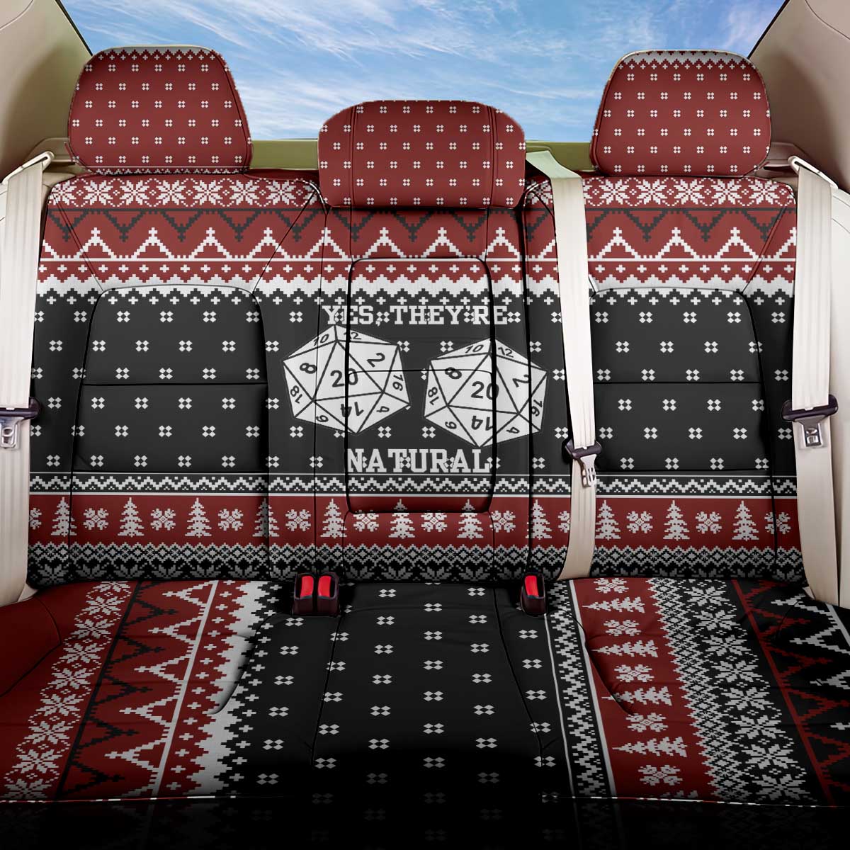 They Are Natural Christmas Back Car Seat Cover Xmas Holiday Patterns - Wonder Print Shop