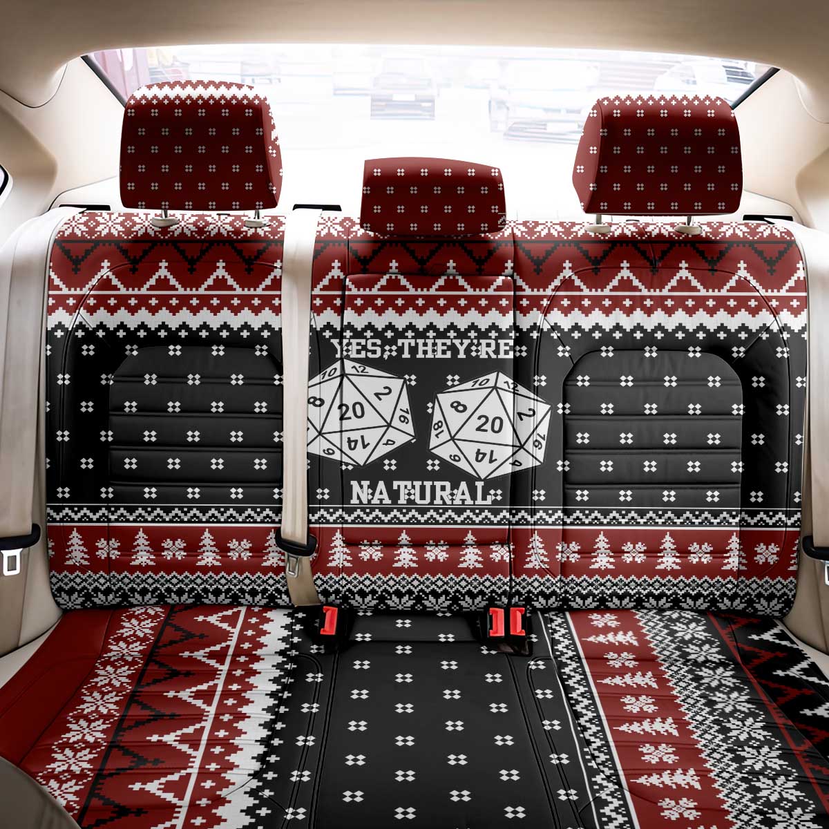 They Are Natural Christmas Back Car Seat Cover Xmas Holiday Patterns - Wonder Print Shop