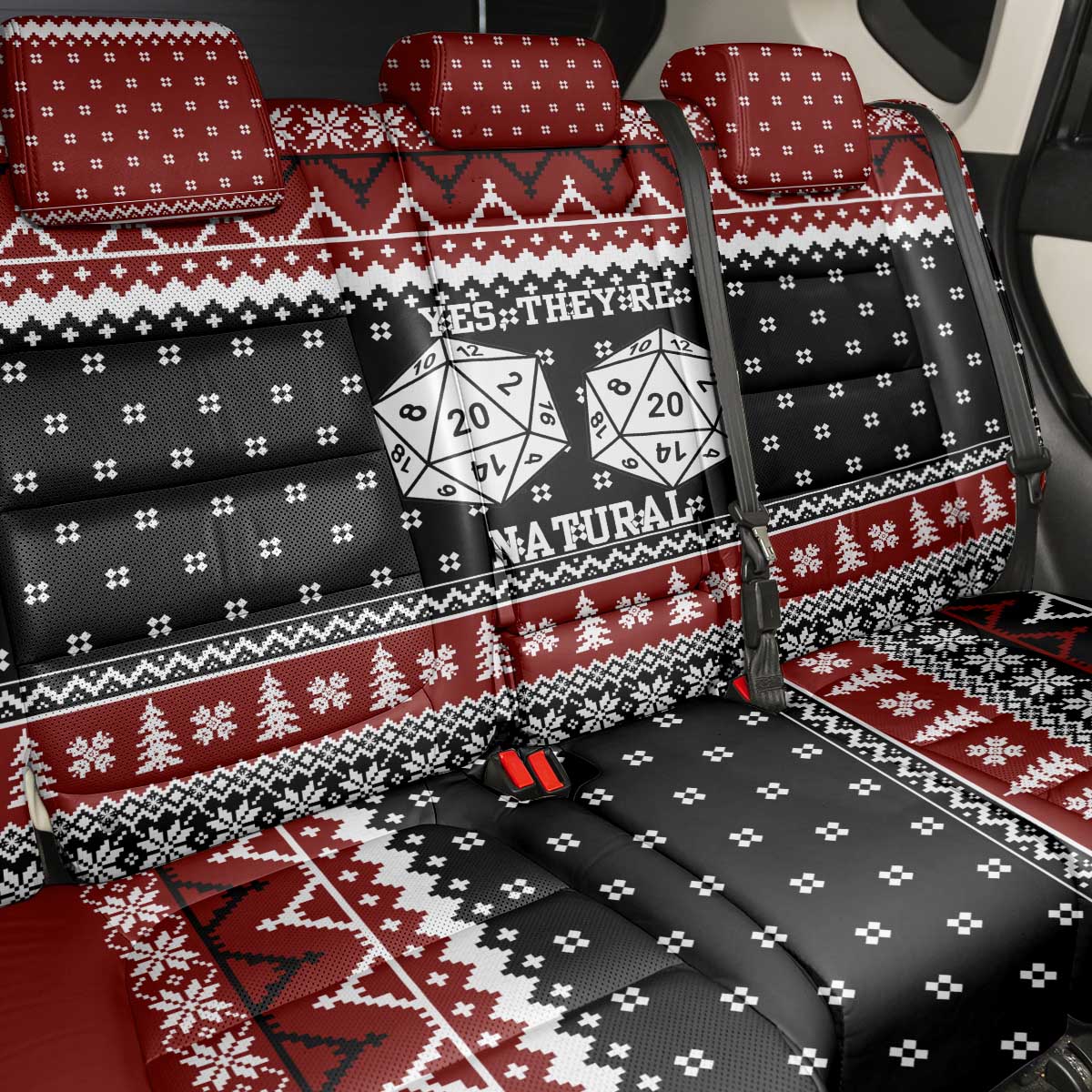 They Are Natural Christmas Back Car Seat Cover Xmas Holiday Patterns - Wonder Print Shop