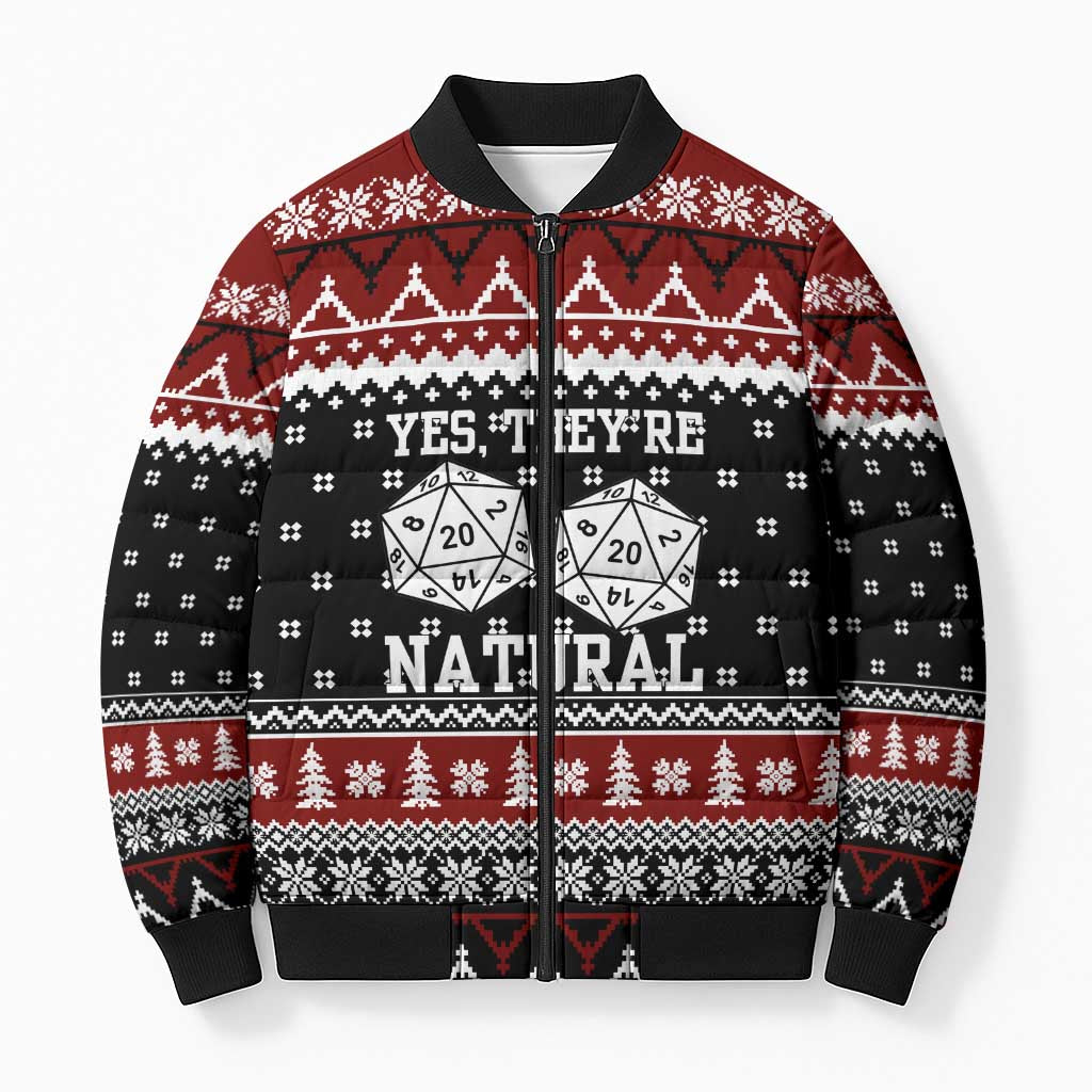 They Are Natural Christmas Bomber Puffer Jacket Xmas Holiday Patterns - Wonder Print Shop