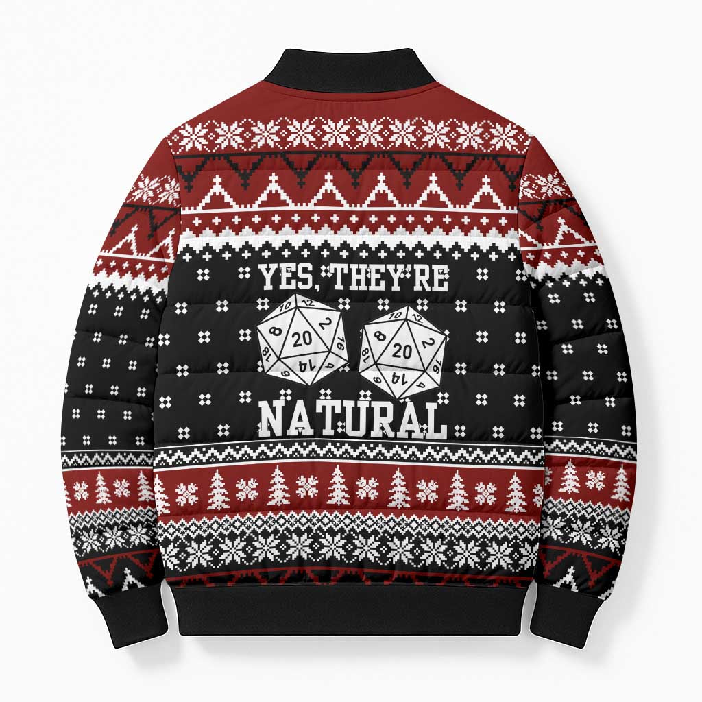 They Are Natural Christmas Bomber Puffer Jacket Xmas Holiday Patterns - Wonder Print Shop