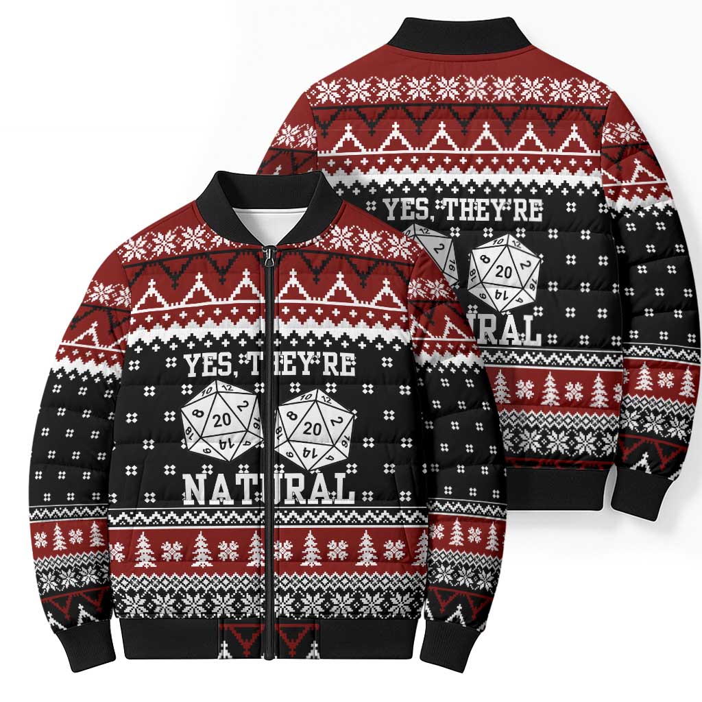 They Are Natural Christmas Bomber Puffer Jacket Xmas Holiday Patterns - Wonder Print Shop
