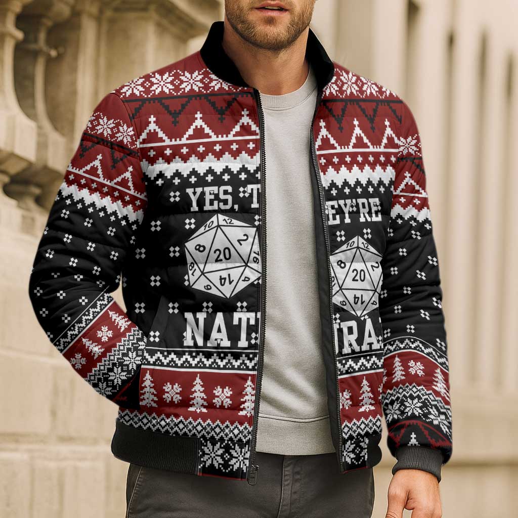 They Are Natural Christmas Bomber Puffer Jacket Xmas Holiday Patterns - Wonder Print Shop