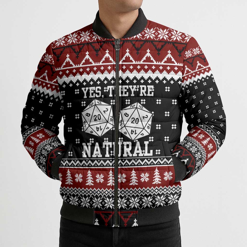 They Are Natural Christmas Bomber Puffer Jacket Xmas Holiday Patterns - Wonder Print Shop