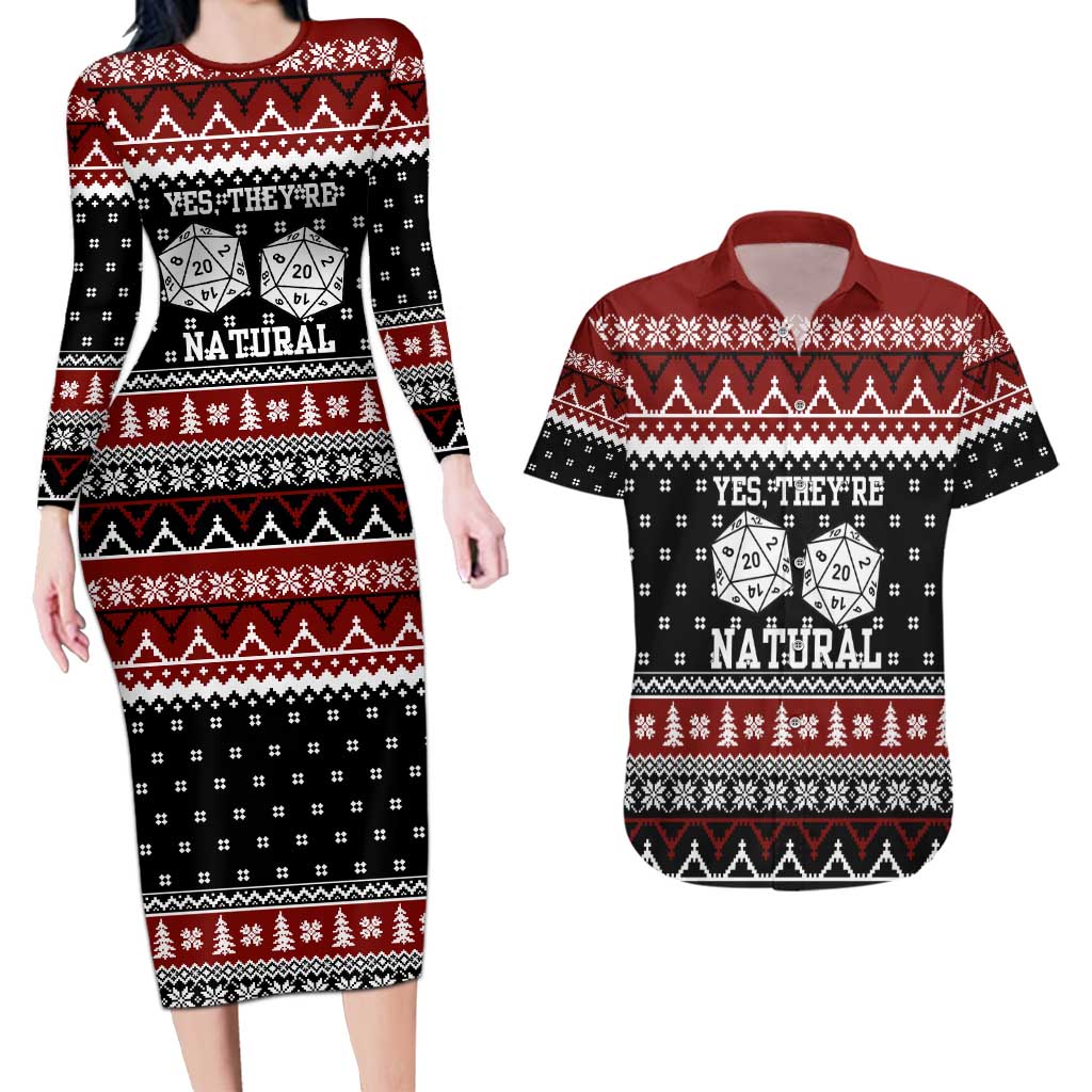 They Are Natural Christmas Couples Matching Long Sleeve Bodycon Dress and Hawaiian Shirt Xmas Holiday Patterns - Wonder Print Shop