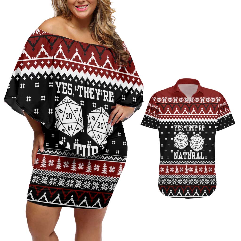 They Are Natural Christmas Couples Matching Off Shoulder Short Dress and Hawaiian Shirt Xmas Holiday Patterns - Wonder Print Shop
