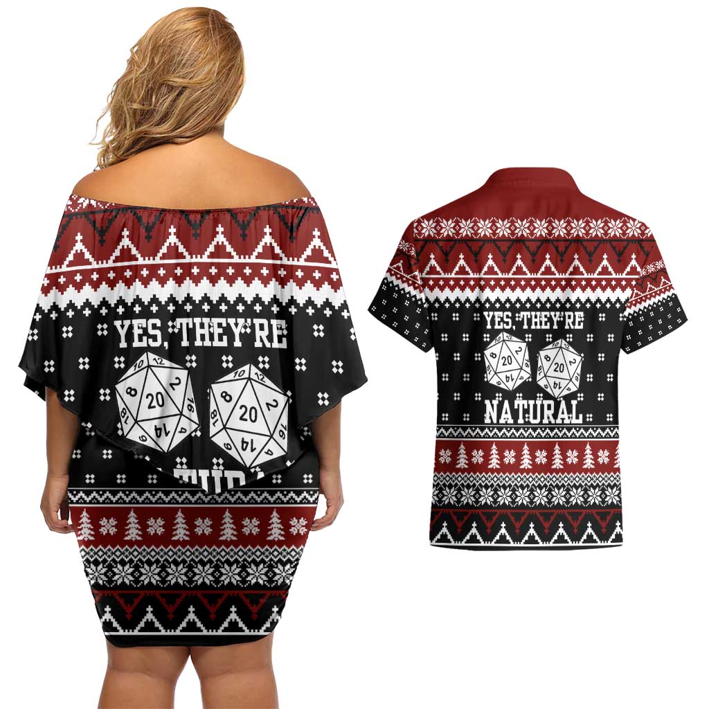 They Are Natural Christmas Couples Matching Off Shoulder Short Dress and Hawaiian Shirt Xmas Holiday Patterns - Wonder Print Shop