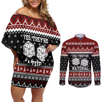 They Are Natural Christmas Couples Matching Off Shoulder Short Dress and Long Sleeve Button Shirt Xmas Holiday Patterns - Wonder Print Shop