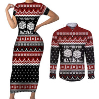 They Are Natural Christmas Couples Matching Short Sleeve Bodycon Dress and Long Sleeve Button Shirt Xmas Holiday Patterns - Wonder Print Shop
