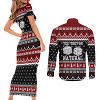They Are Natural Christmas Couples Matching Short Sleeve Bodycon Dress and Long Sleeve Button Shirt Xmas Holiday Patterns - Wonder Print Shop