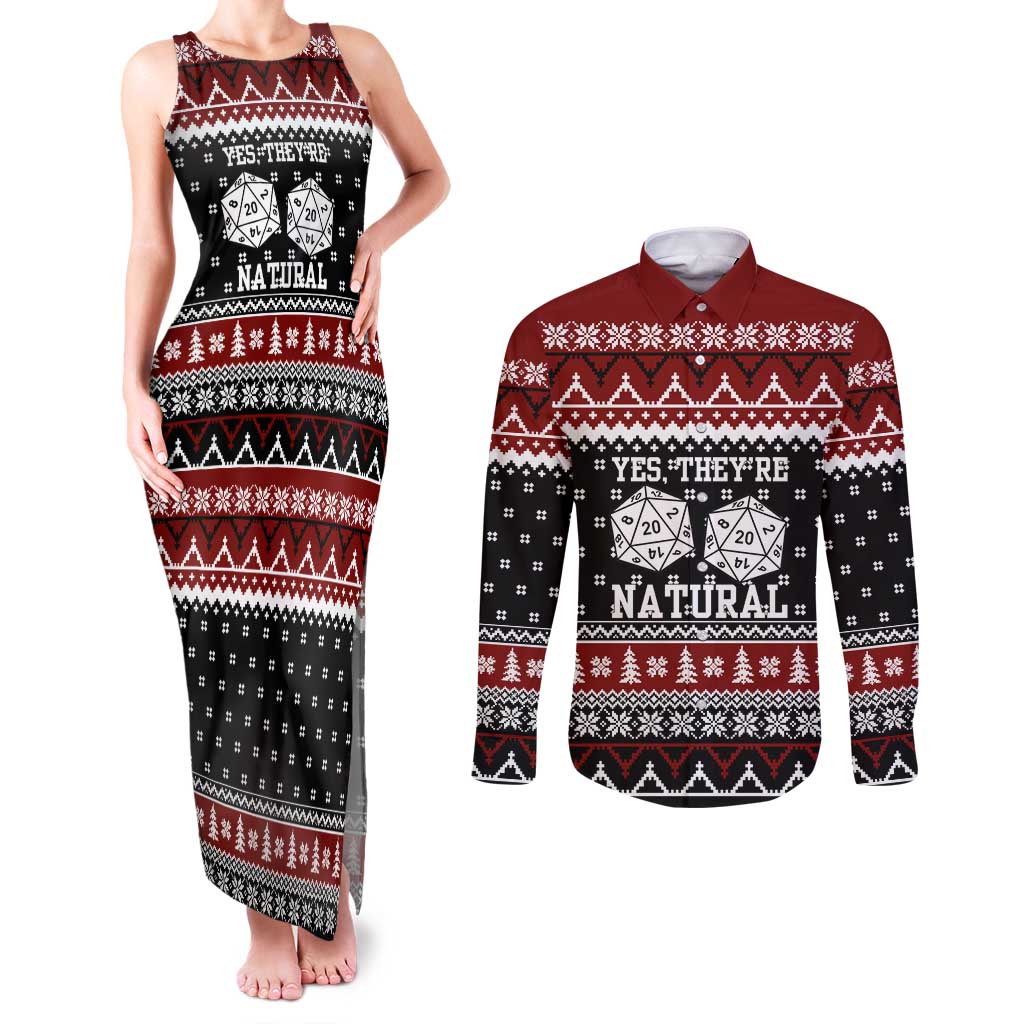 They Are Natural Christmas Couples Matching Tank Maxi Dress and Long Sleeve Button Shirt Xmas Holiday Patterns - Wonder Print Shop