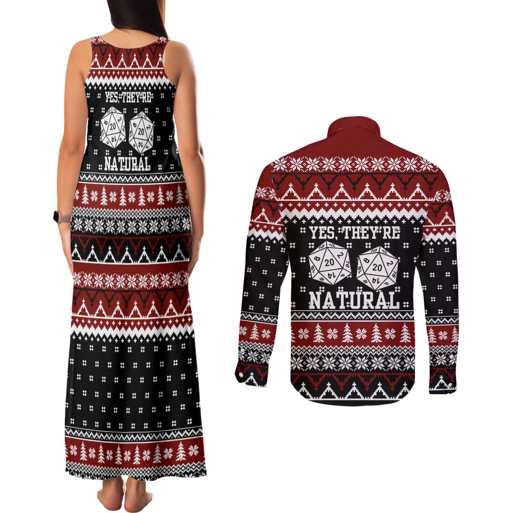 They Are Natural Christmas Couples Matching Tank Maxi Dress and Long Sleeve Button Shirt Xmas Holiday Patterns - Wonder Print Shop