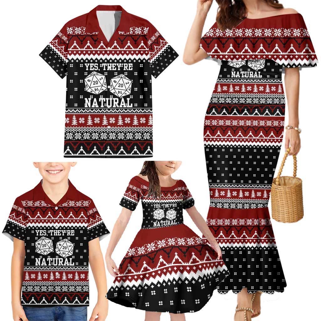 They Are Natural Christmas Family Matching Mermaid Dress and Hawaiian Shirt Xmas Holiday Patterns - Wonder Print Shop