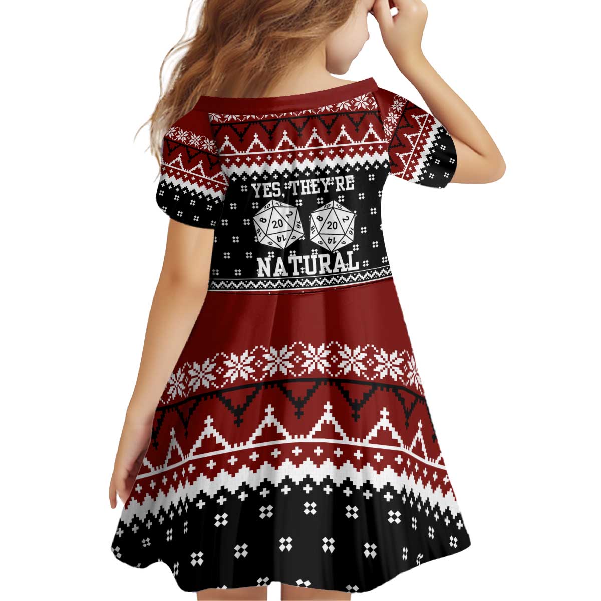 They Are Natural Christmas Kid Short Sleeve Dress Xmas Holiday Patterns - Wonder Print Shop