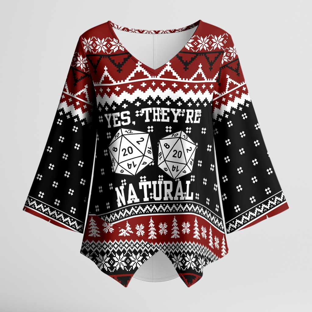 They Are Natural Christmas Kimono Sleeve Blouse Xmas Holiday Patterns - Wonder Print Shop