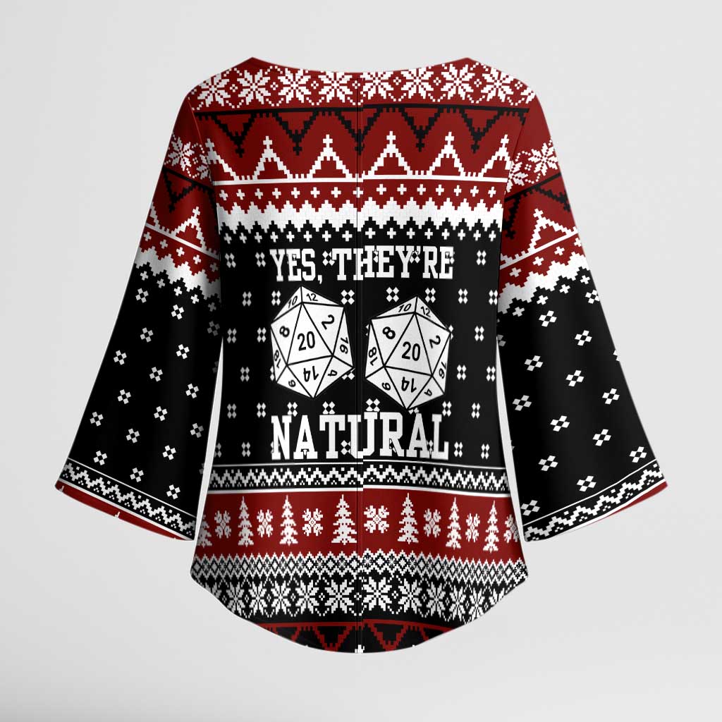They Are Natural Christmas Kimono Sleeve Blouse Xmas Holiday Patterns - Wonder Print Shop
