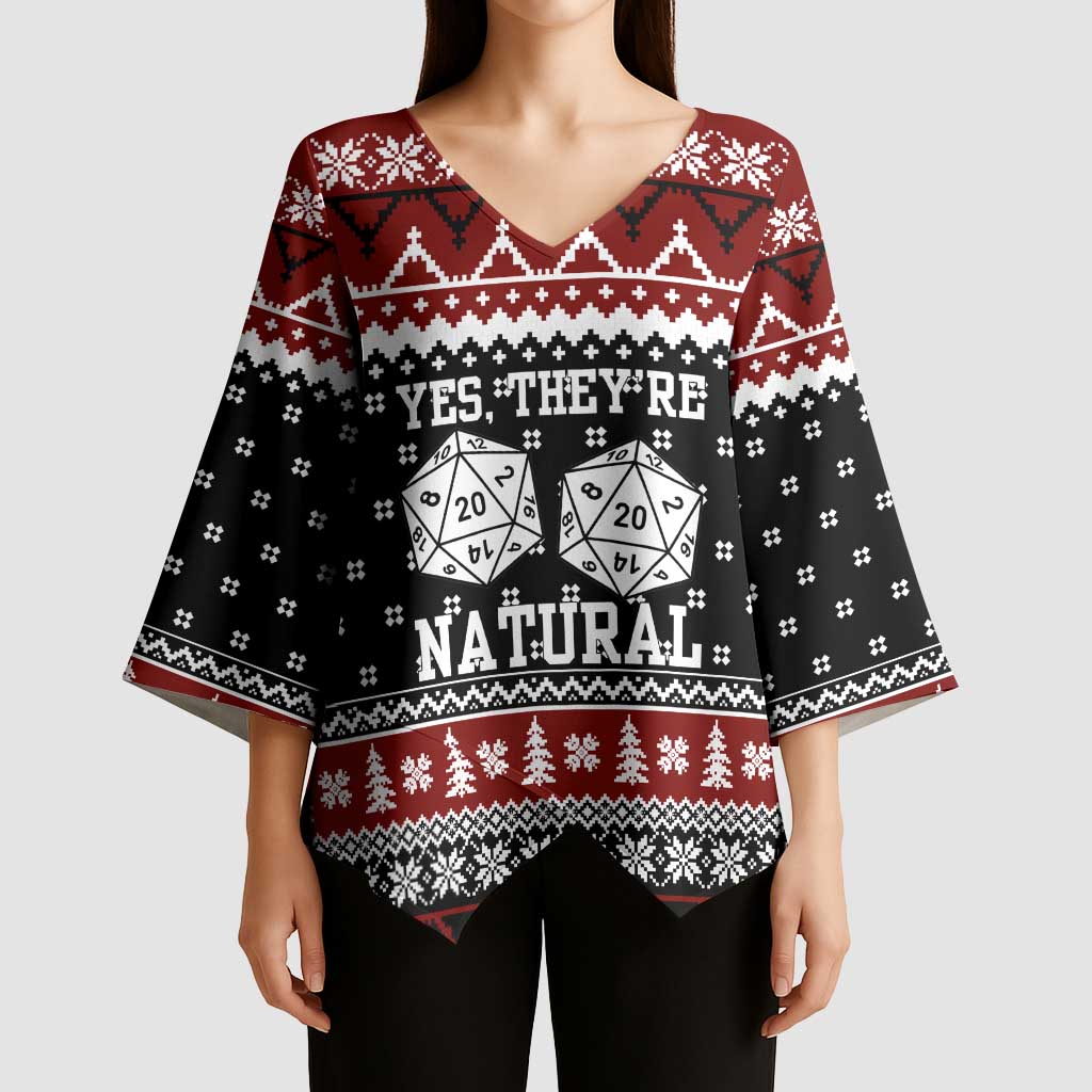 They Are Natural Christmas Kimono Sleeve Blouse Xmas Holiday Patterns - Wonder Print Shop