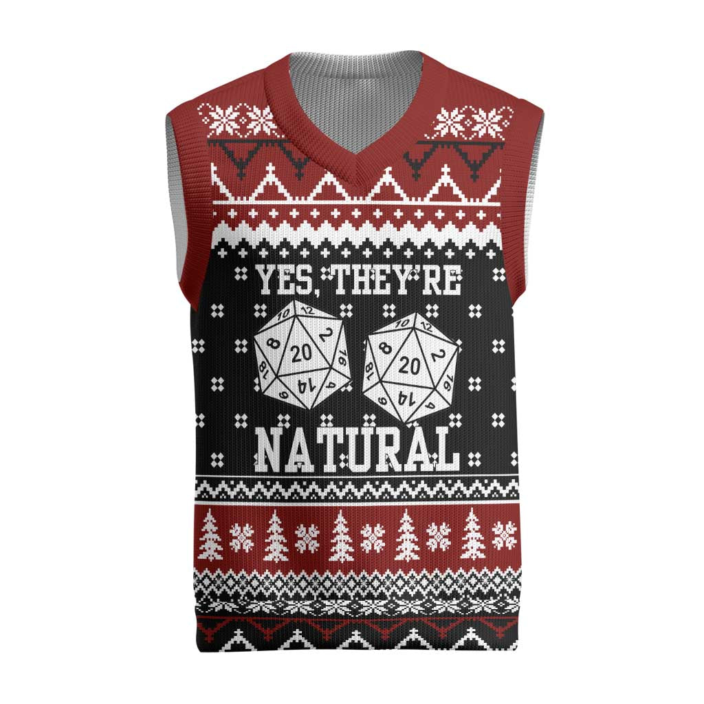 They Are Natural Christmas Knitted V-Neck Vest Xmas Holiday Patterns - Wonder Print Shop