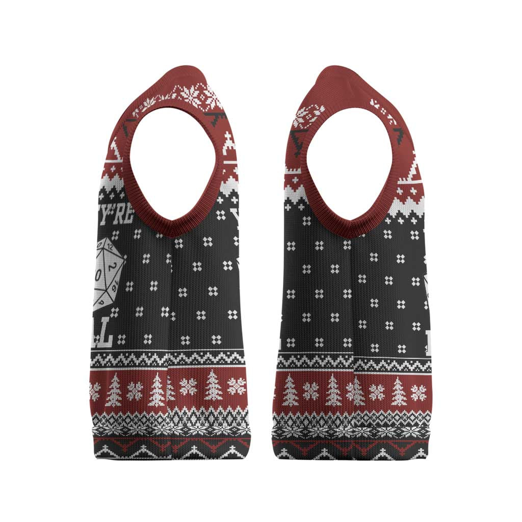 They Are Natural Christmas Knitted V-Neck Vest Xmas Holiday Patterns - Wonder Print Shop