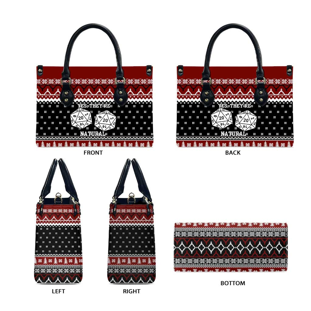 They Are Natural Christmas Leather Bag Xmas Holiday Patterns - Wonder Print Shop