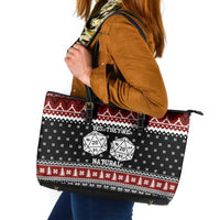 They Are Natural Christmas Leather Tote Bag Xmas Holiday Patterns - Wonder Print Shop