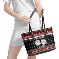 They Are Natural Christmas Leather Tote Bag Xmas Holiday Patterns - Wonder Print Shop