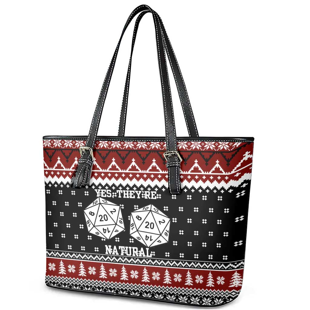 They Are Natural Christmas Leather Tote Bag Xmas Holiday Patterns - Wonder Print Shop