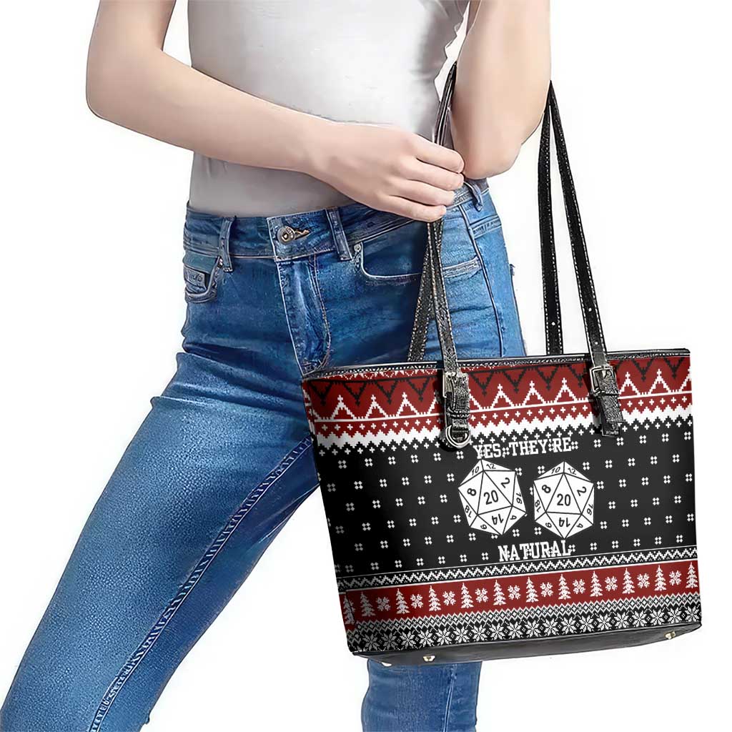 They Are Natural Christmas Leather Tote Bag Xmas Holiday Patterns - Wonder Print Shop