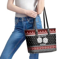 They Are Natural Christmas Leather Tote Bag Xmas Holiday Patterns - Wonder Print Shop