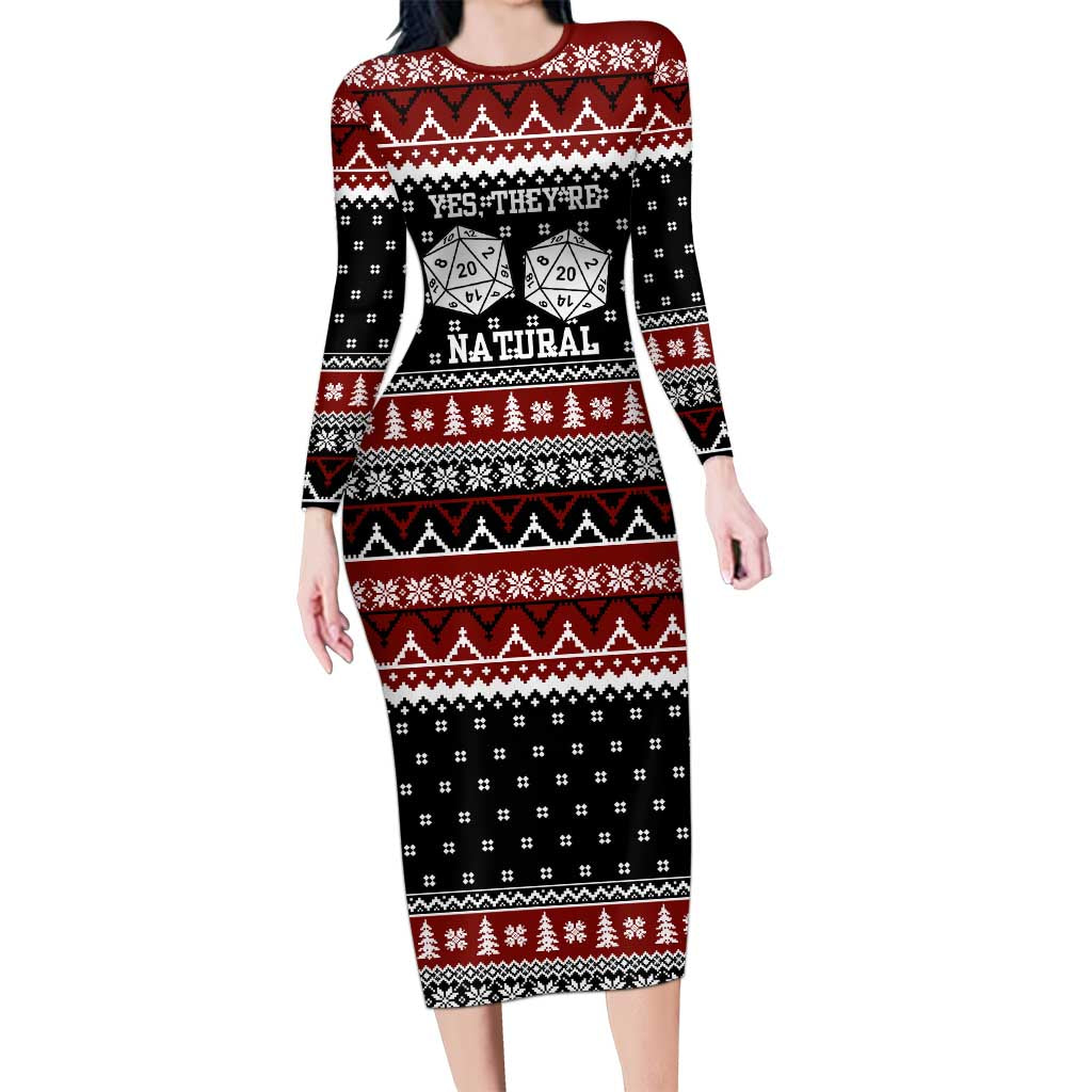 They Are Natural Christmas Long Sleeve Bodycon Dress Xmas Holiday Patterns - Wonder Print Shop