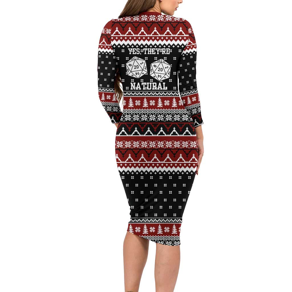 They Are Natural Christmas Long Sleeve Bodycon Dress Xmas Holiday Patterns - Wonder Print Shop