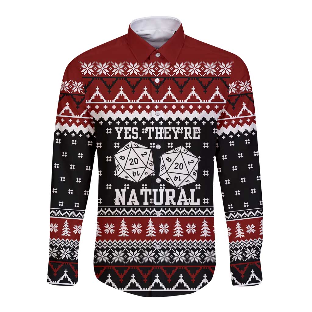 They Are Natural Christmas Long Sleeve Button Shirt Xmas Holiday Patterns - Wonder Print Shop