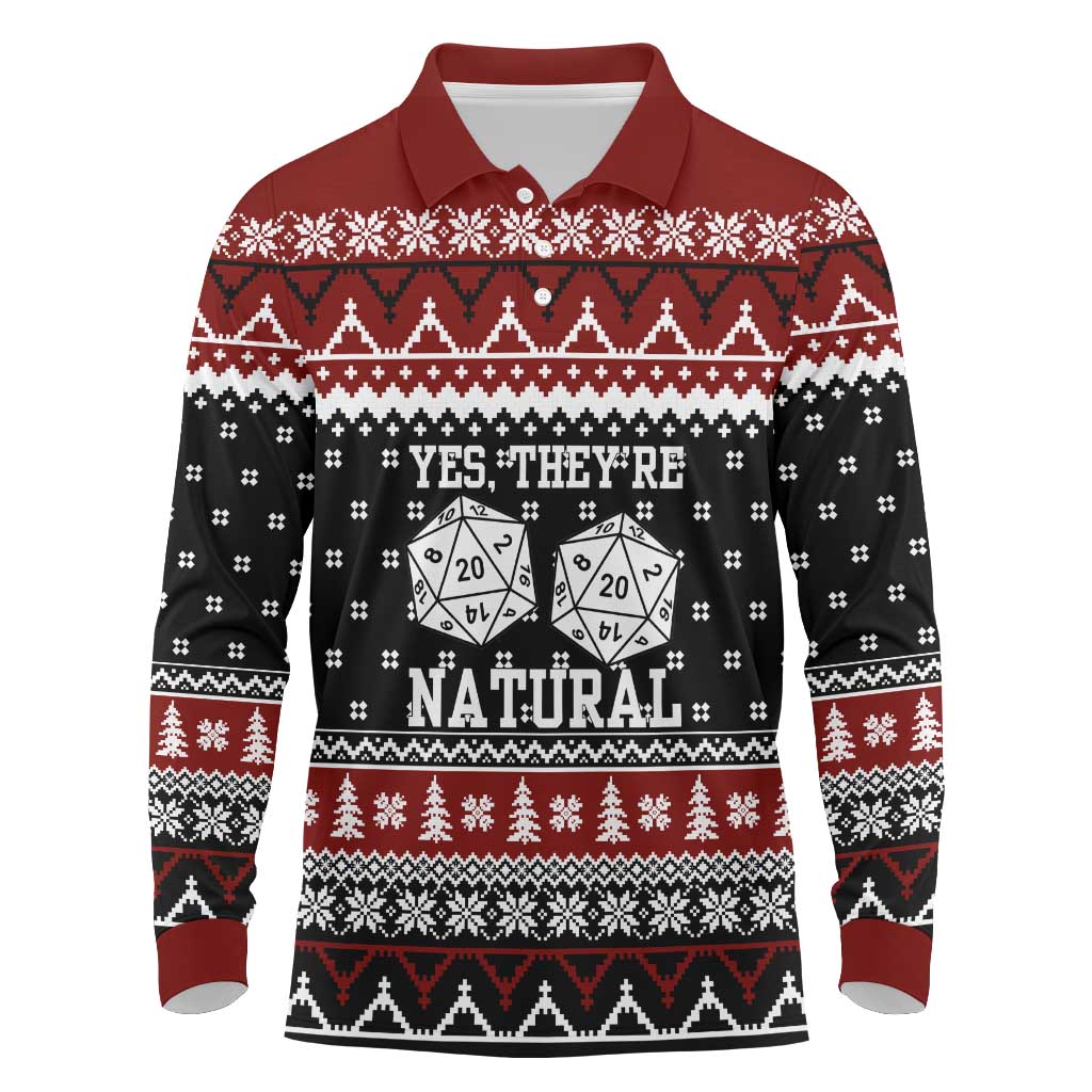 They Are Natural Christmas Long Sleeve Polo Shirt Xmas Holiday Patterns - Wonder Print Shop