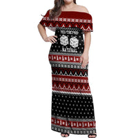 They Are Natural Christmas Off Shoulder Maxi Dress Xmas Holiday Patterns - Wonder Print Shop