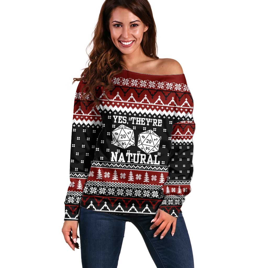They Are Natural Christmas Off Shoulder Sweater Xmas Holiday Patterns - Wonder Print Shop