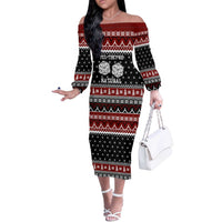 They Are Natural Christmas Off The Shoulder Long Sleeve Dress Xmas Holiday Patterns - Wonder Print Shop