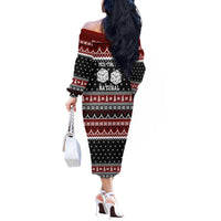 They Are Natural Christmas Off The Shoulder Long Sleeve Dress Xmas Holiday Patterns - Wonder Print Shop