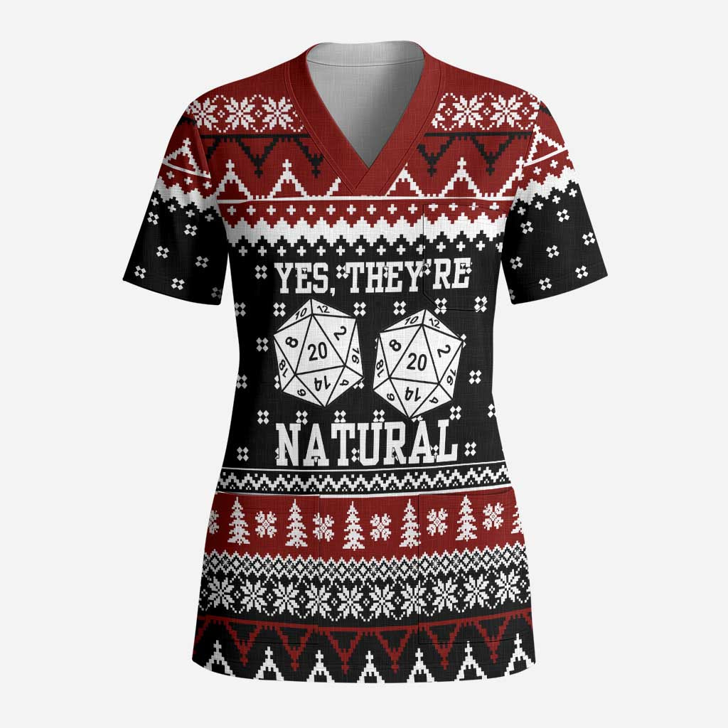 They Are Natural Christmas Scrub Top Xmas Holiday Patterns - Wonder Print Shop