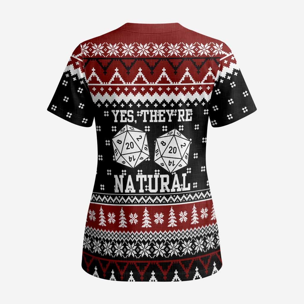 They Are Natural Christmas Scrub Top Xmas Holiday Patterns - Wonder Print Shop