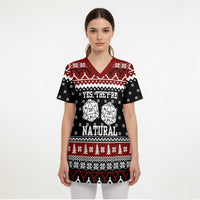 They Are Natural Christmas Scrub Top Xmas Holiday Patterns - Wonder Print Shop