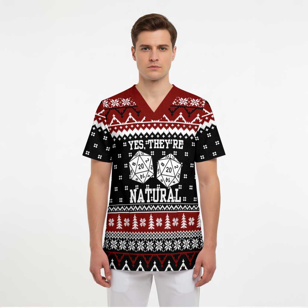They Are Natural Christmas Scrub Top Xmas Holiday Patterns - Wonder Print Shop